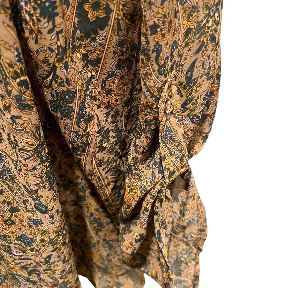 Bobeau‎ sheer boho blouse with floral print women’s size large - Picture 2 of 8